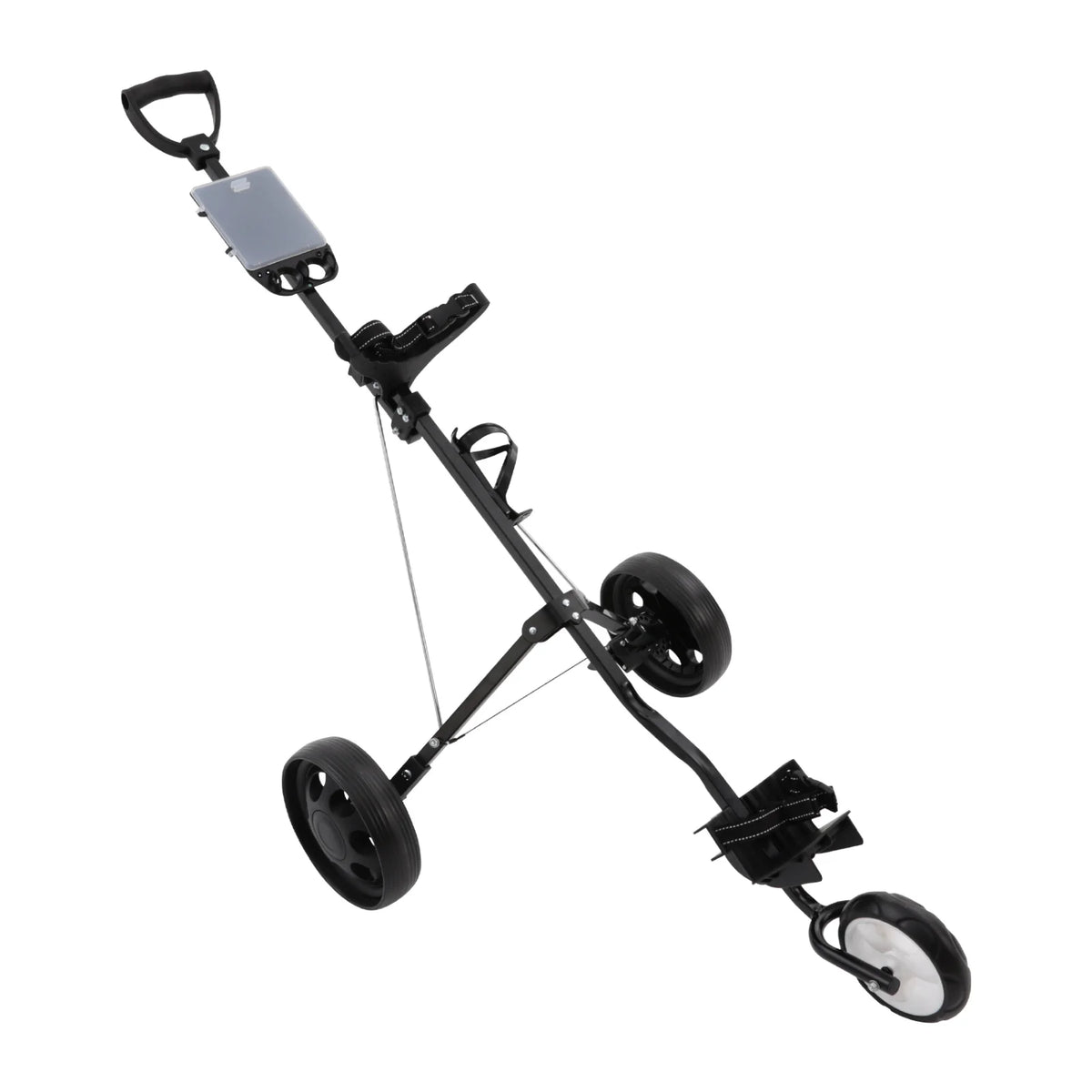 Compact 3 Wheel Golf Push Cart Featuring Durable Aluminum Construction
