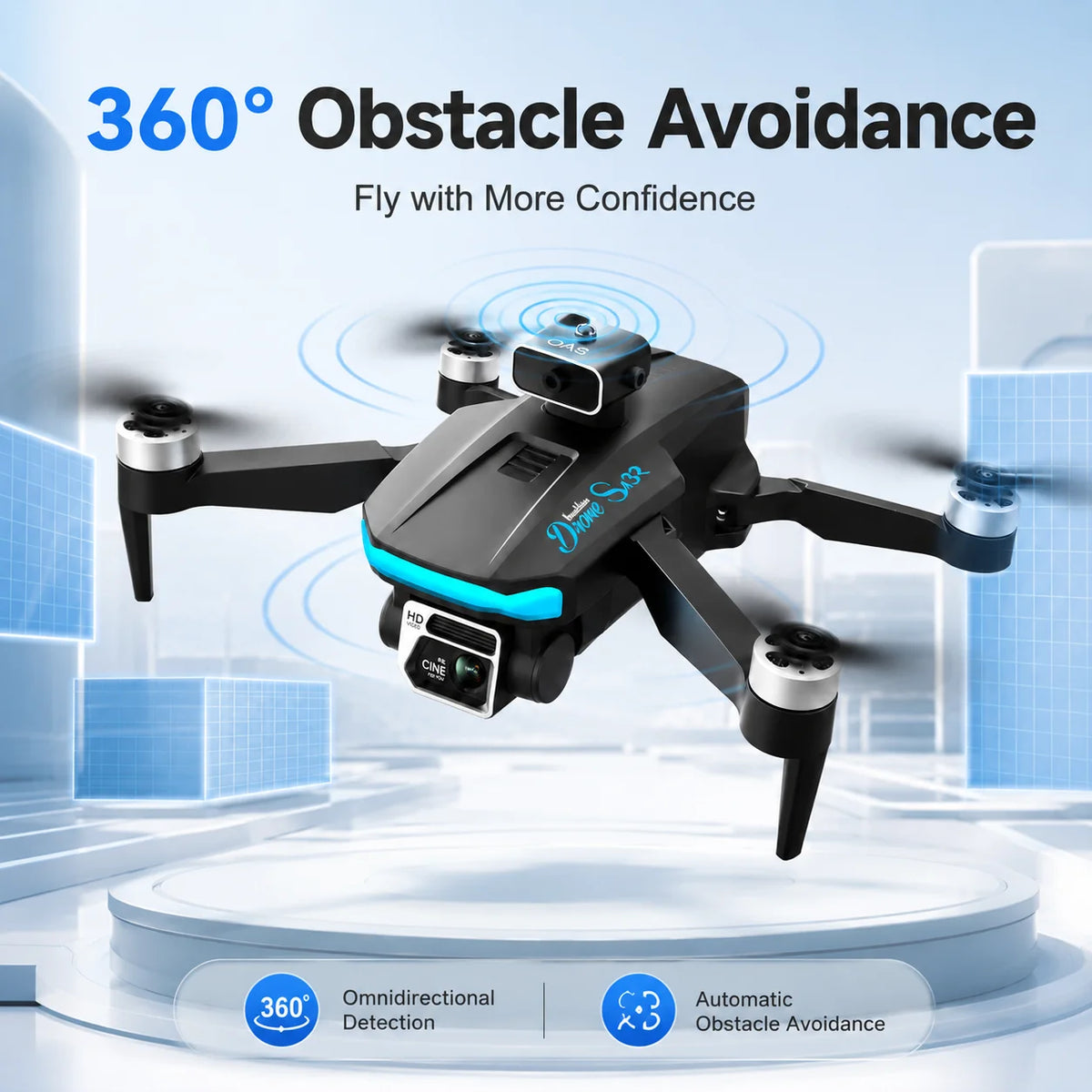 Znlyrion S132 Dual Camera Foldable RC Drone With App Control