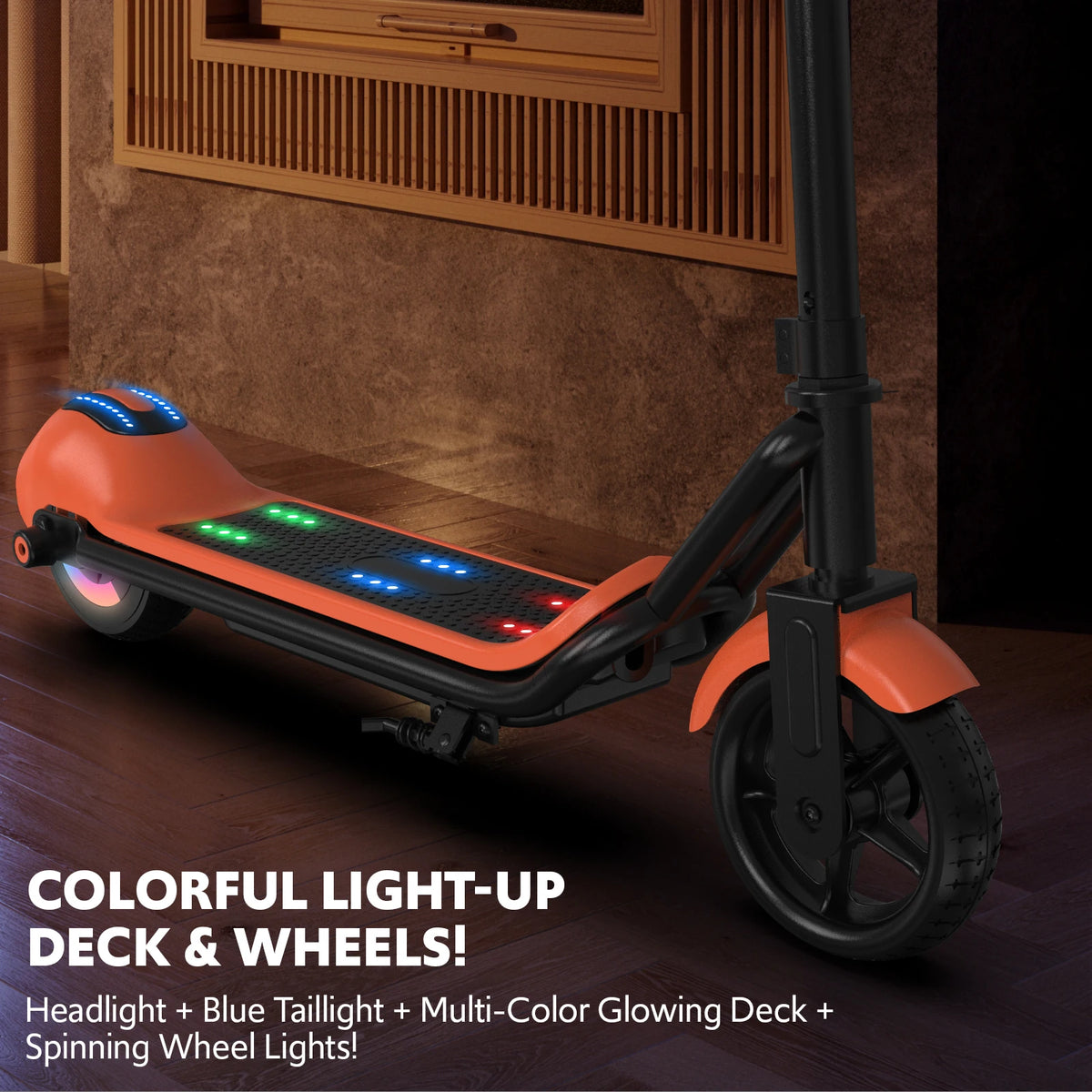 Osboo Kids Electric Scooter Bluetooth LED Lights 9Mph 110W Motor