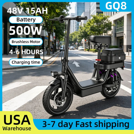 UPlee GQ8 500W Electric Bike Folding Fat Tire Adult Ebike