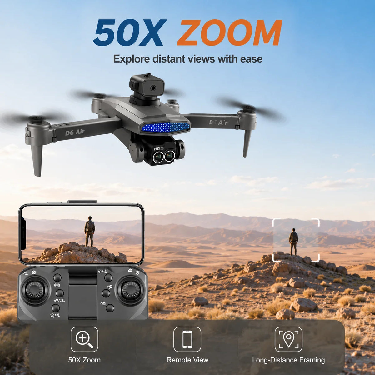 ZNLYRION Optical Flow RC Drone With Gesture Recognition And Headless Mode