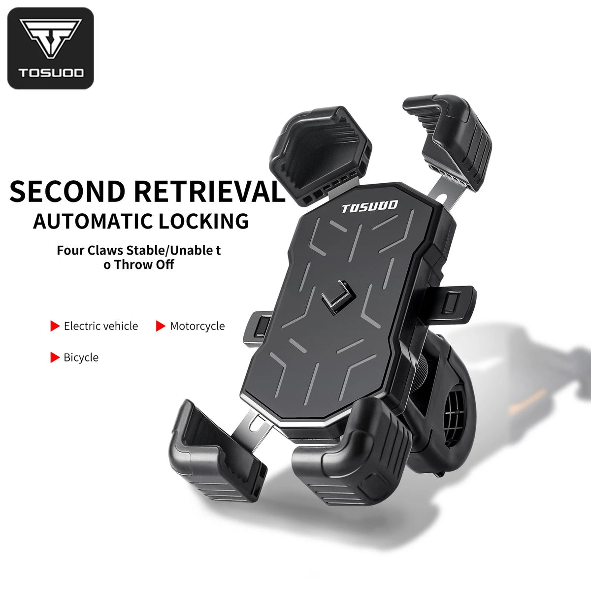 TOSUOD Automatic Locking Bicycle Handlebar Phone Mount