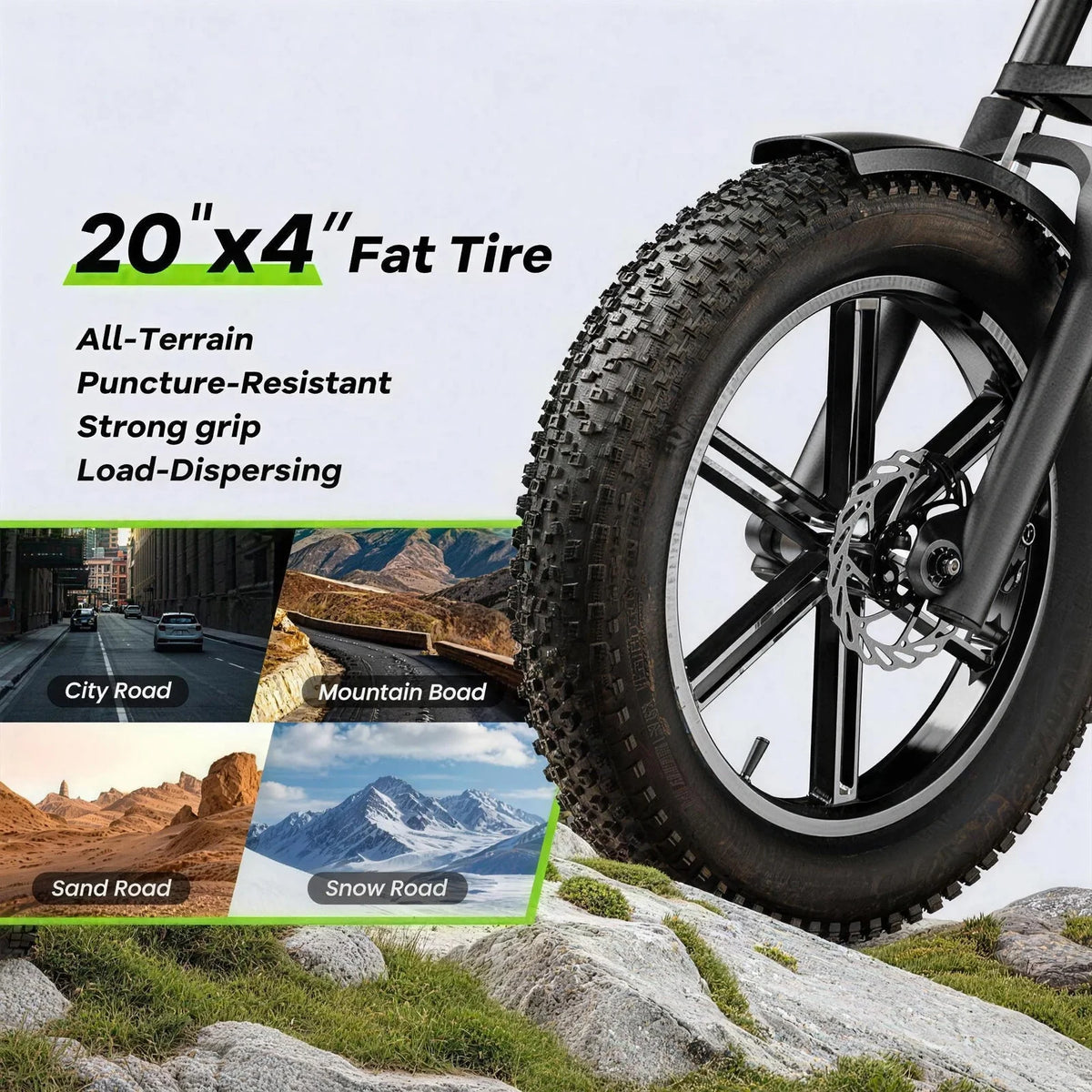 Cybervelo 1000W Fat Tire Electric Bike With Removable Battery