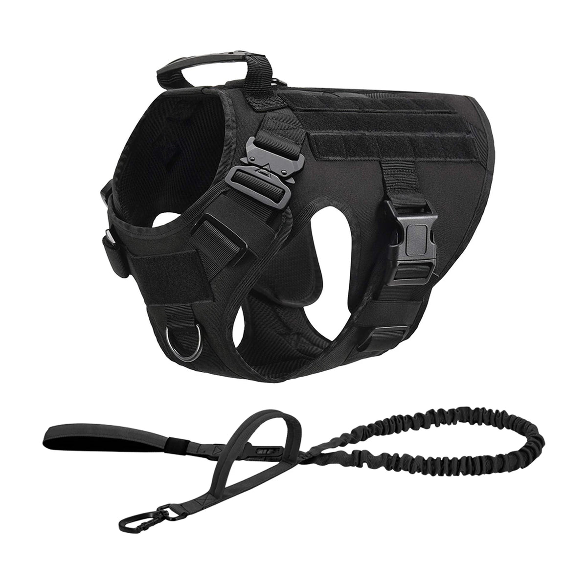 PETRAVEL Tactical Molle Dog Harness With Quick Release Buckle