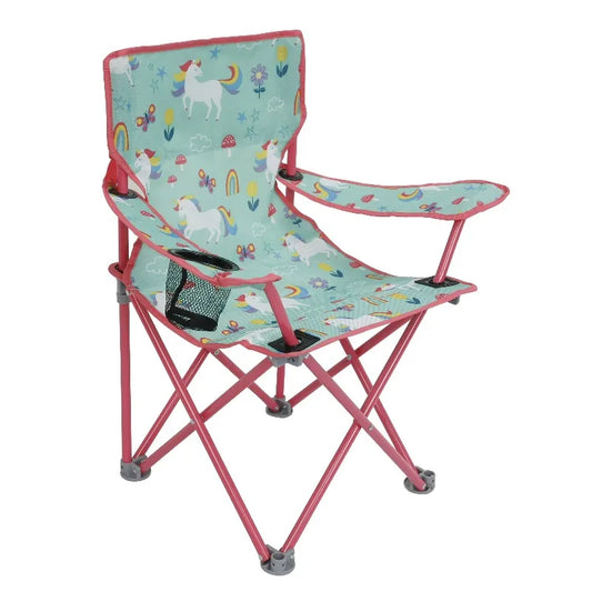 Kids Folding Camp Chair With Sturdy Steel Frame And Safety Lock