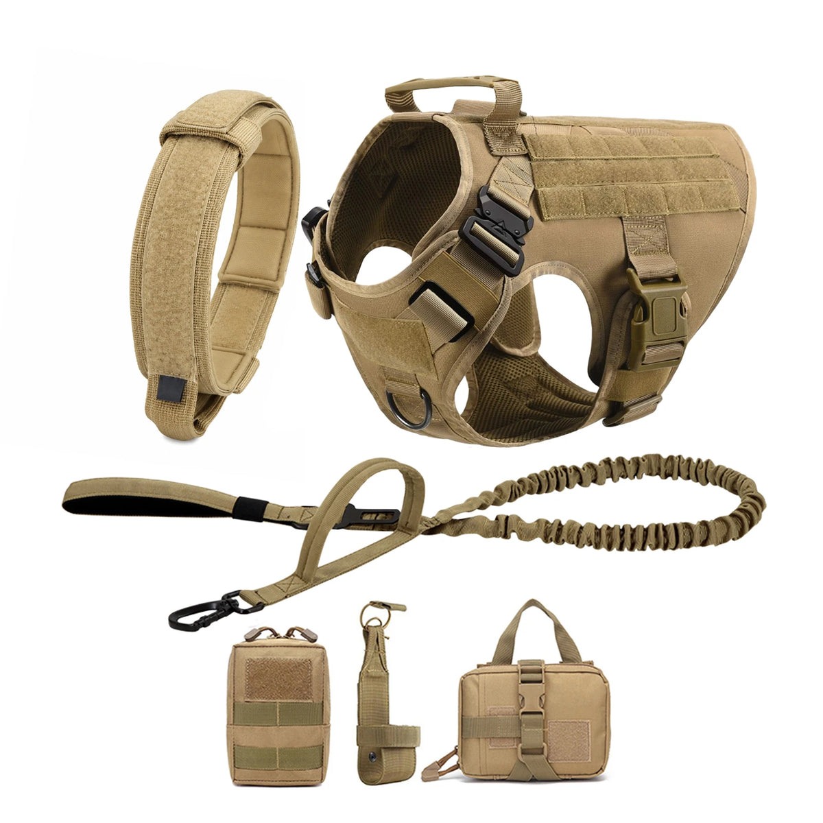 PETRAVEL Tactical Molle Dog Harness With Quick Release Buckle