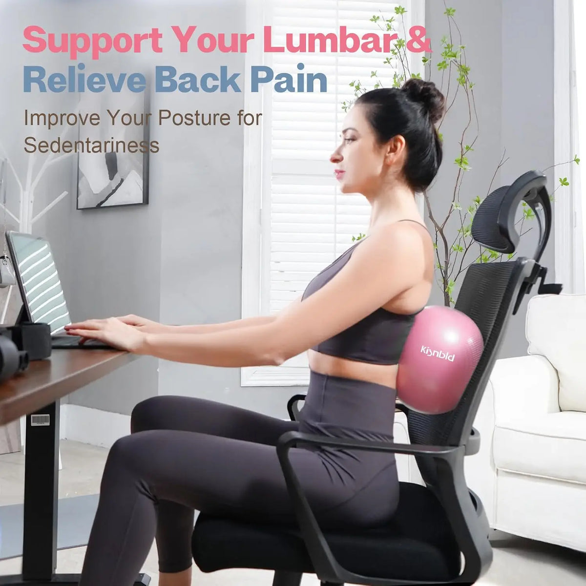 Kisnbld Mini Pilates Exercise Ball For Home Fitness Core Training