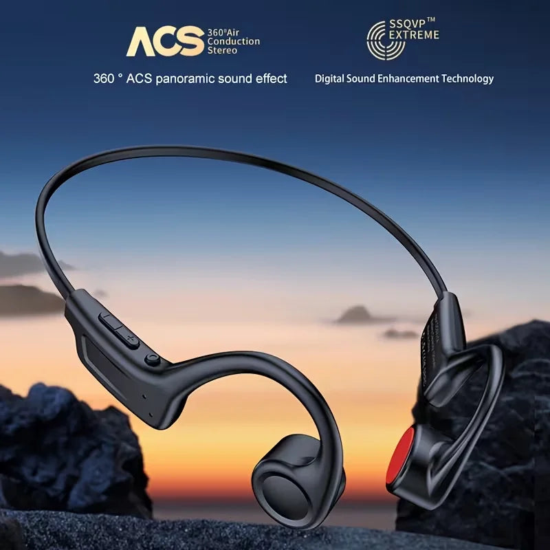 Open Ear Bone Conduction Bluetooth Headphones With Mic For Sports