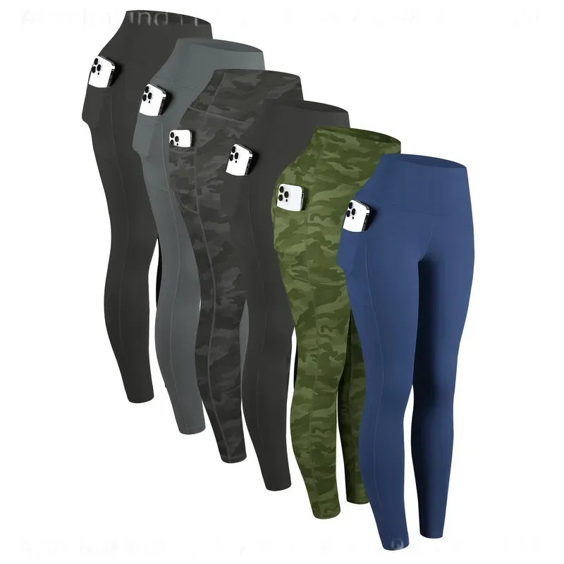Women High Waist Cotton Modal Six Pockets Workout Yoga Leggings