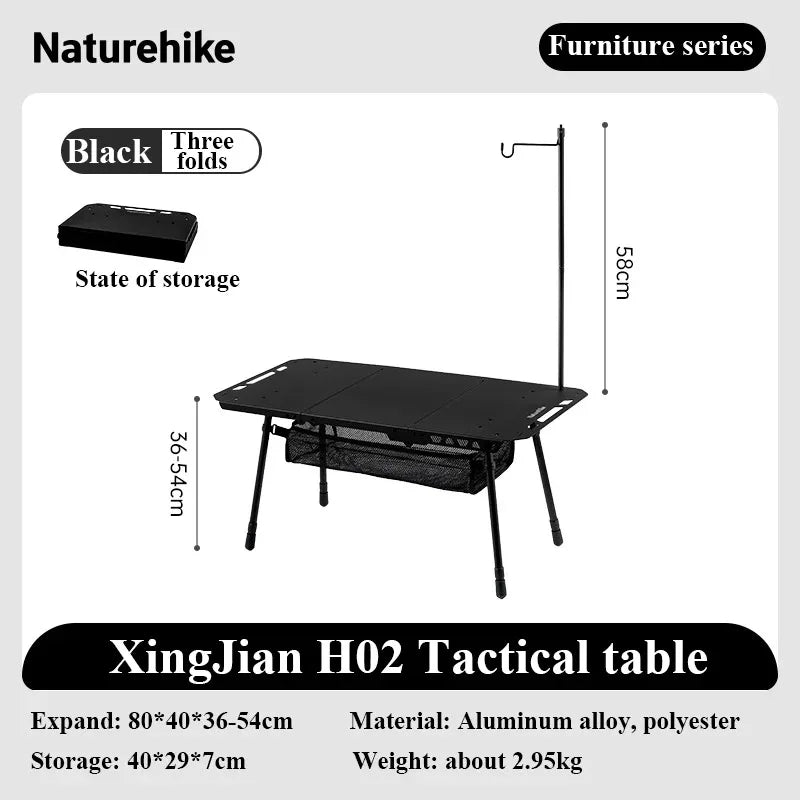 Naturehike H02 IGT Height Adjustable Aluminum Camping Table