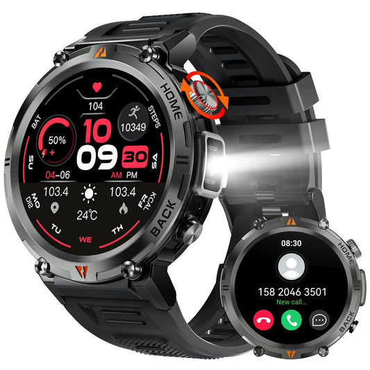 LaNikar Bluetooth Call Smart Watch With Health Monitor And Flashlight