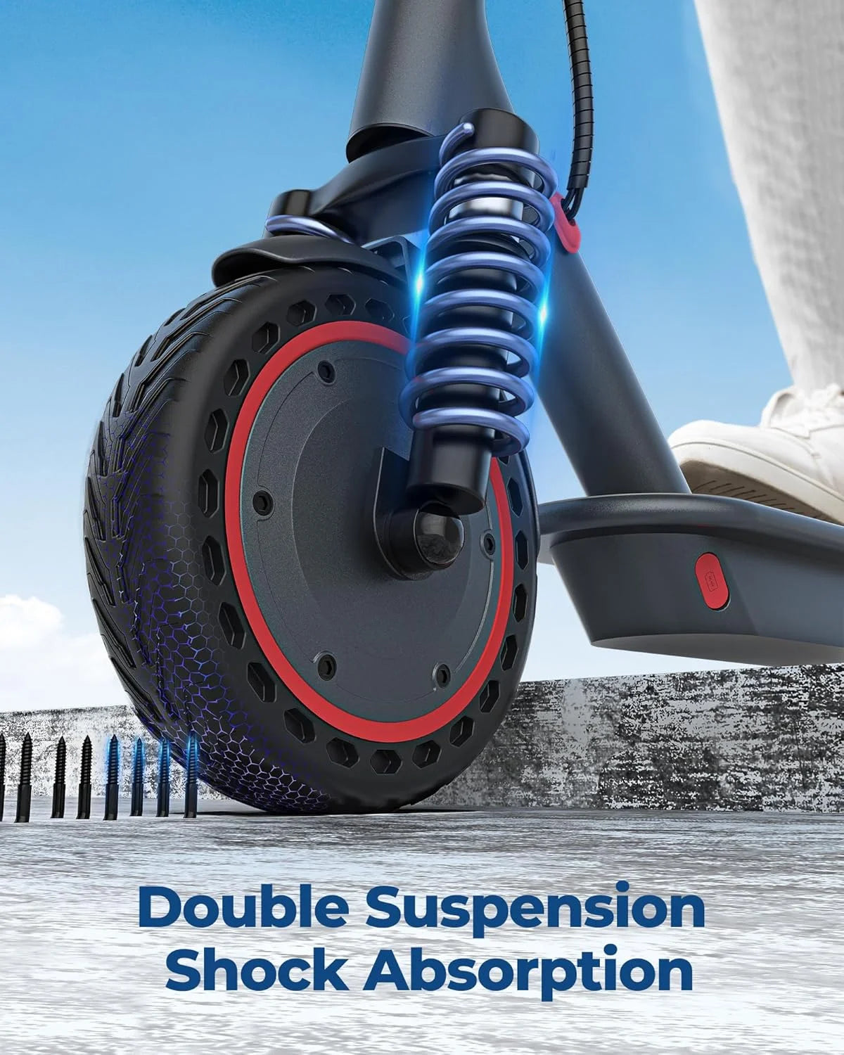 AOVOPRO Electric Scooter With Smart App And Shock Absorption