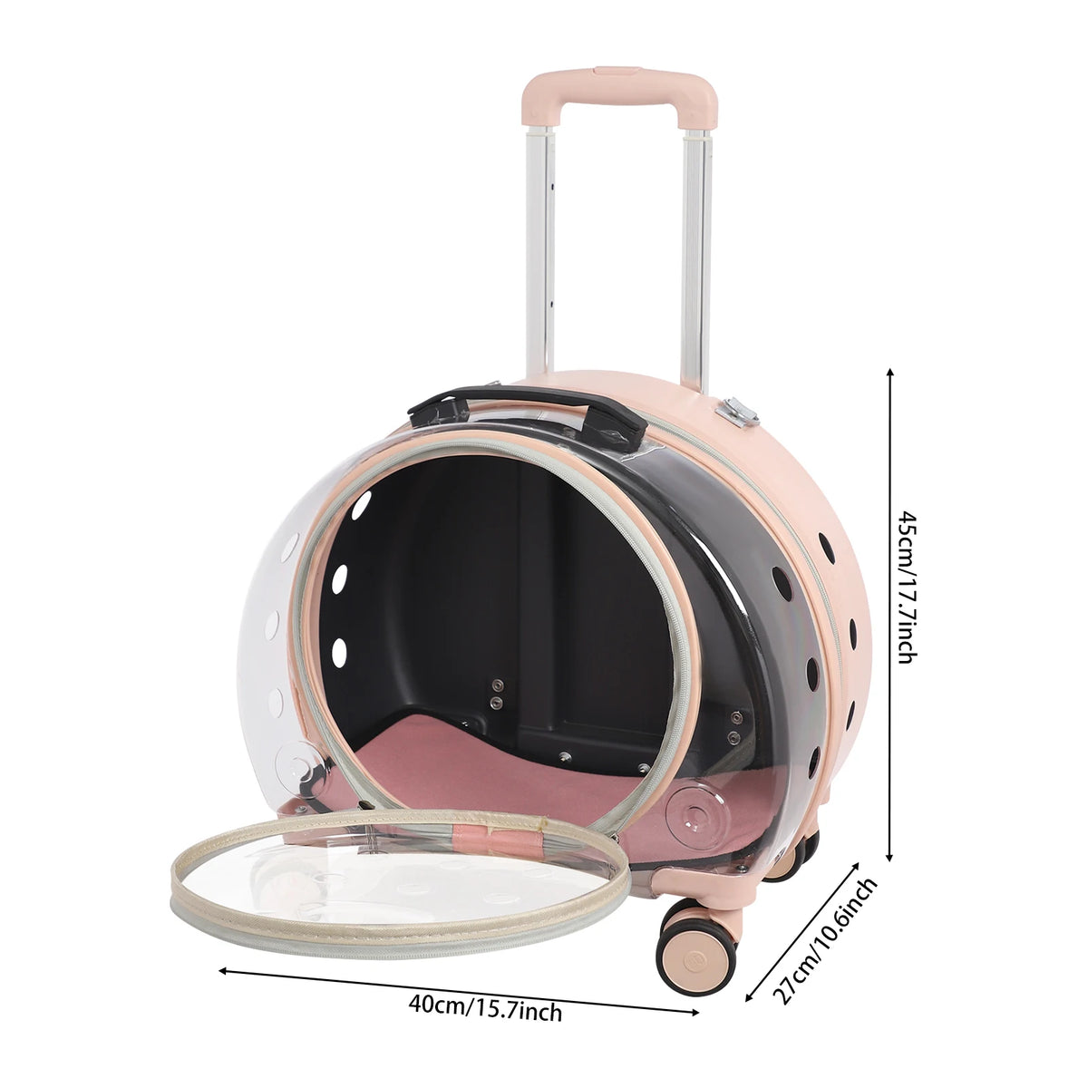 Transparent Acrylic Pet Carrier With Wheels For Small Pets