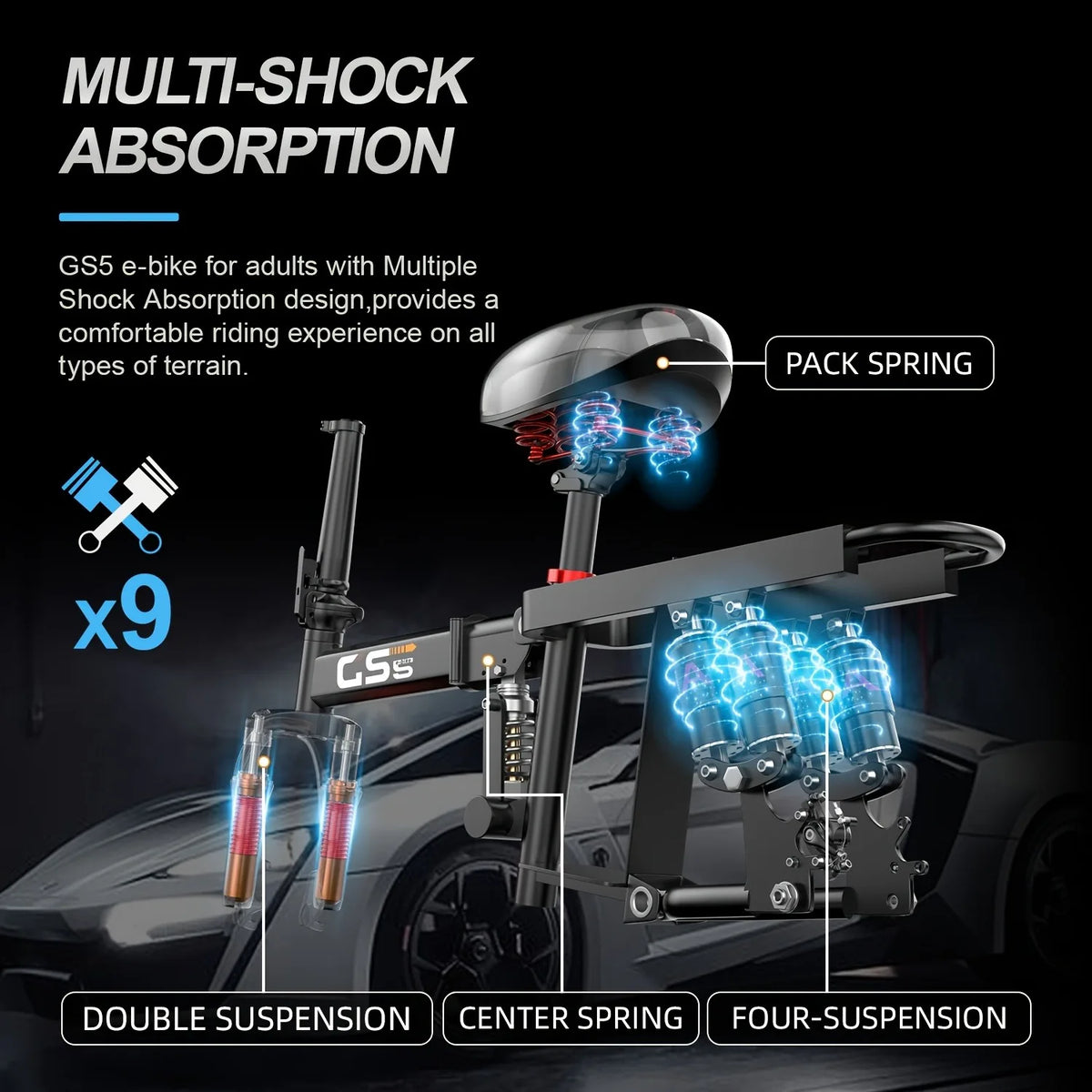 UPlee GS5 Electric Bike Featuring Shock Absorbers And Removable Battery