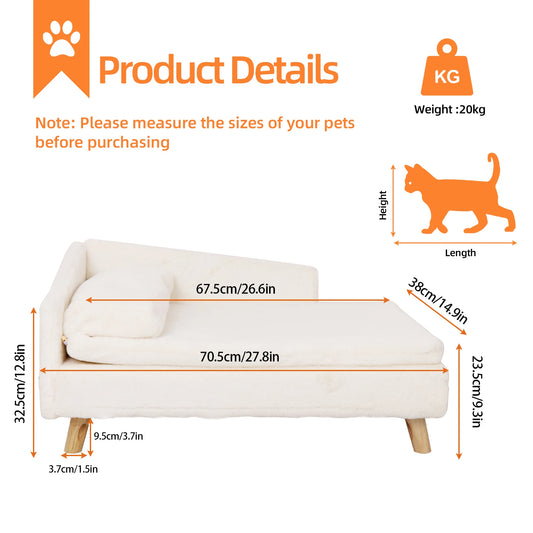 Bingopaw Raised Waterproof Pet Sofa Plush Cushion Elevated Design