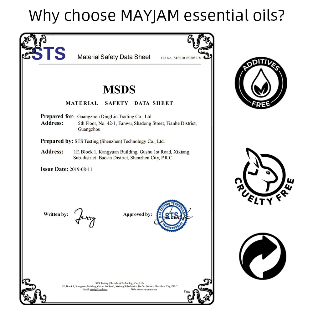 Mayjam Pure Essential Oil Set For Aromatherapy And Diffusers