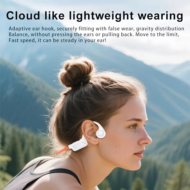 Open Ear Bone Conduction Bluetooth Headphones With Mic For Sports