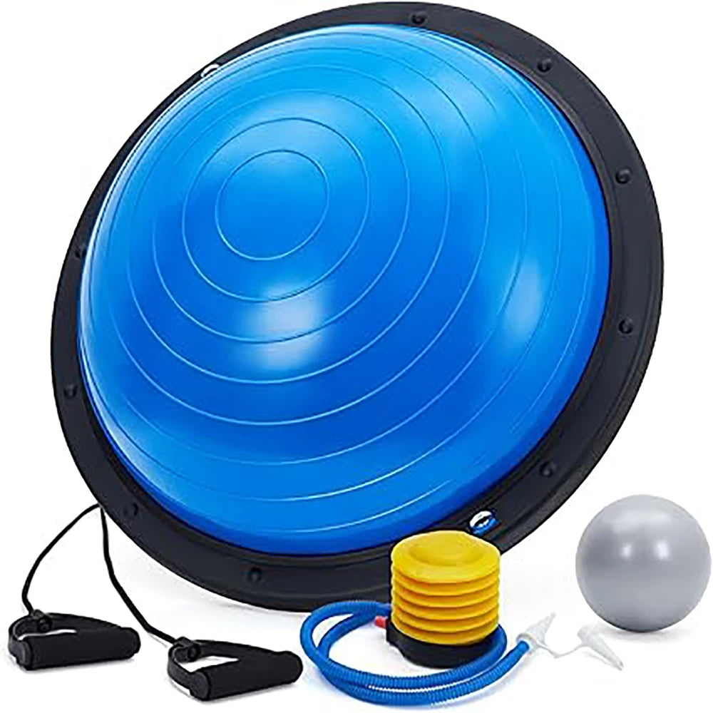 Professional Half Exercise Ball With Pump And Resistance Bands