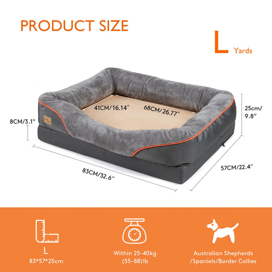 Bingopaw Soft Fleece Dog Bed Featuring Removable Washable Cover