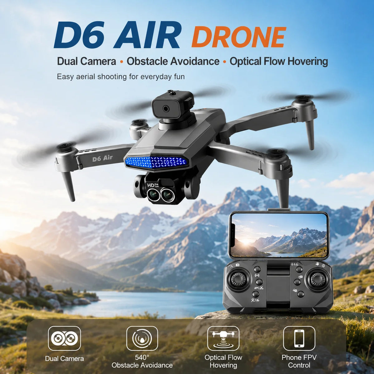 ZNLYRION Optical Flow RC Drone With Gesture Recognition And Headless Mode