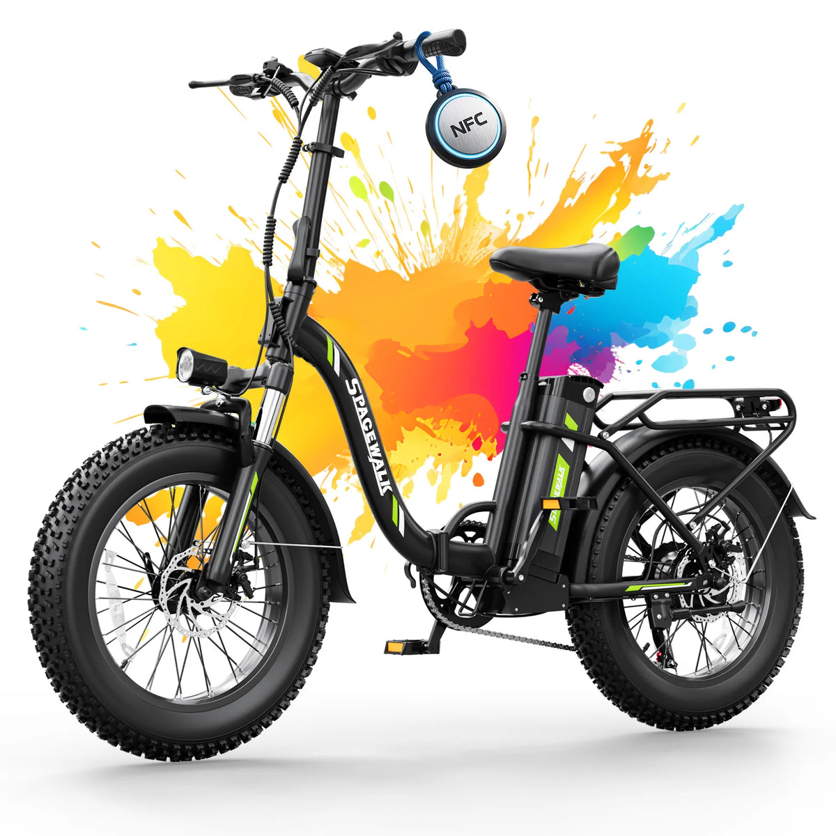Eilleo Spacewalk 1500W Peak Fat Tire Folding Ebike With Battery